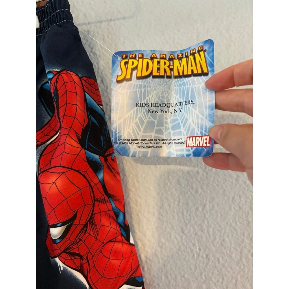 Marvel spider-man nwt vtg y2k swim suit shorts trunk AOP lined 6